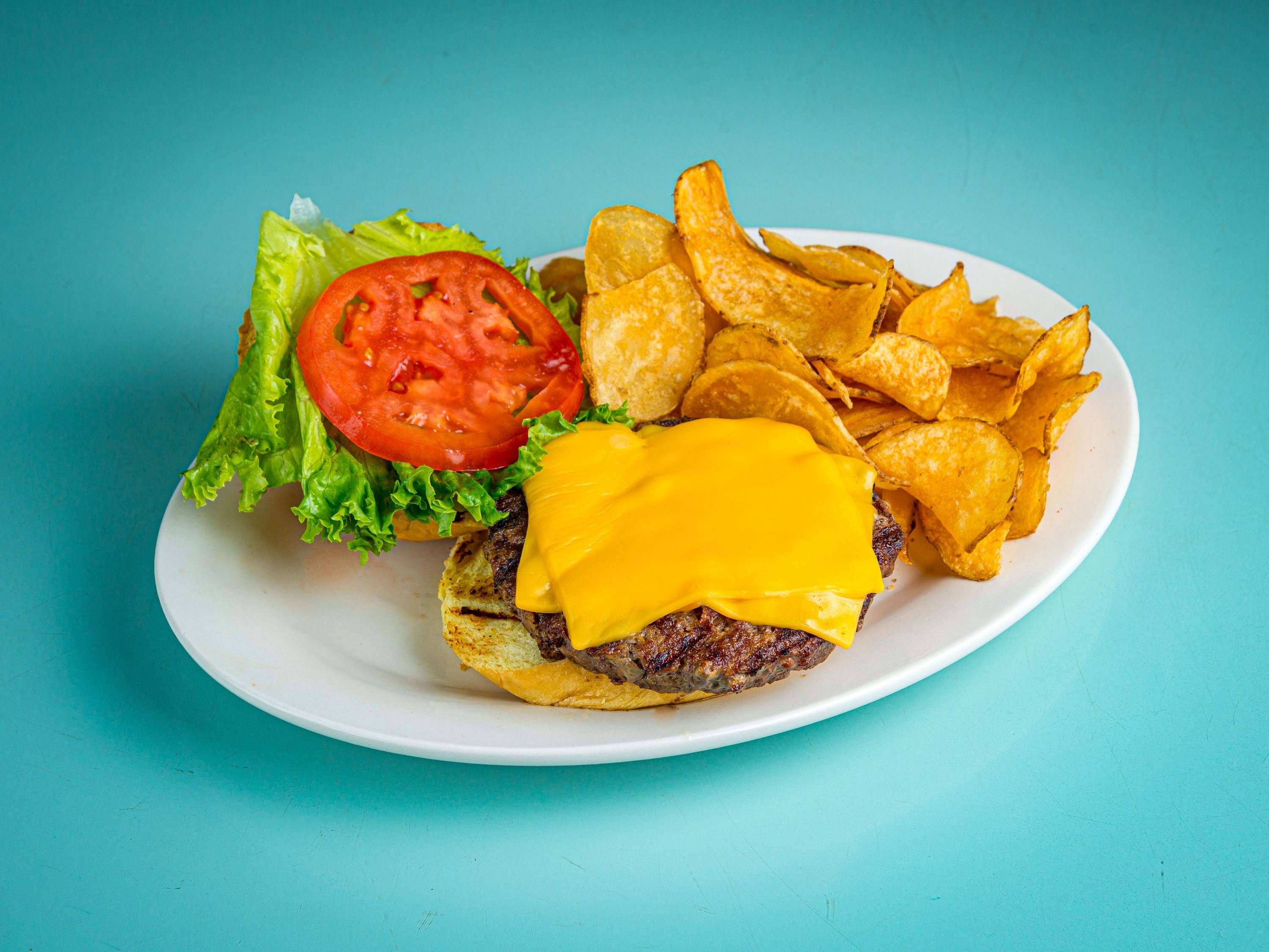 100% Black Angus Burger.