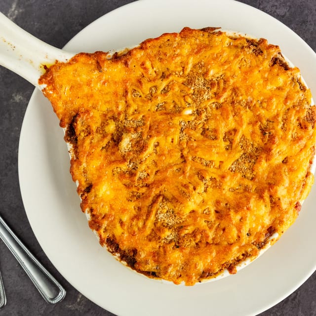 Three-Cheese Baked Macaroni.